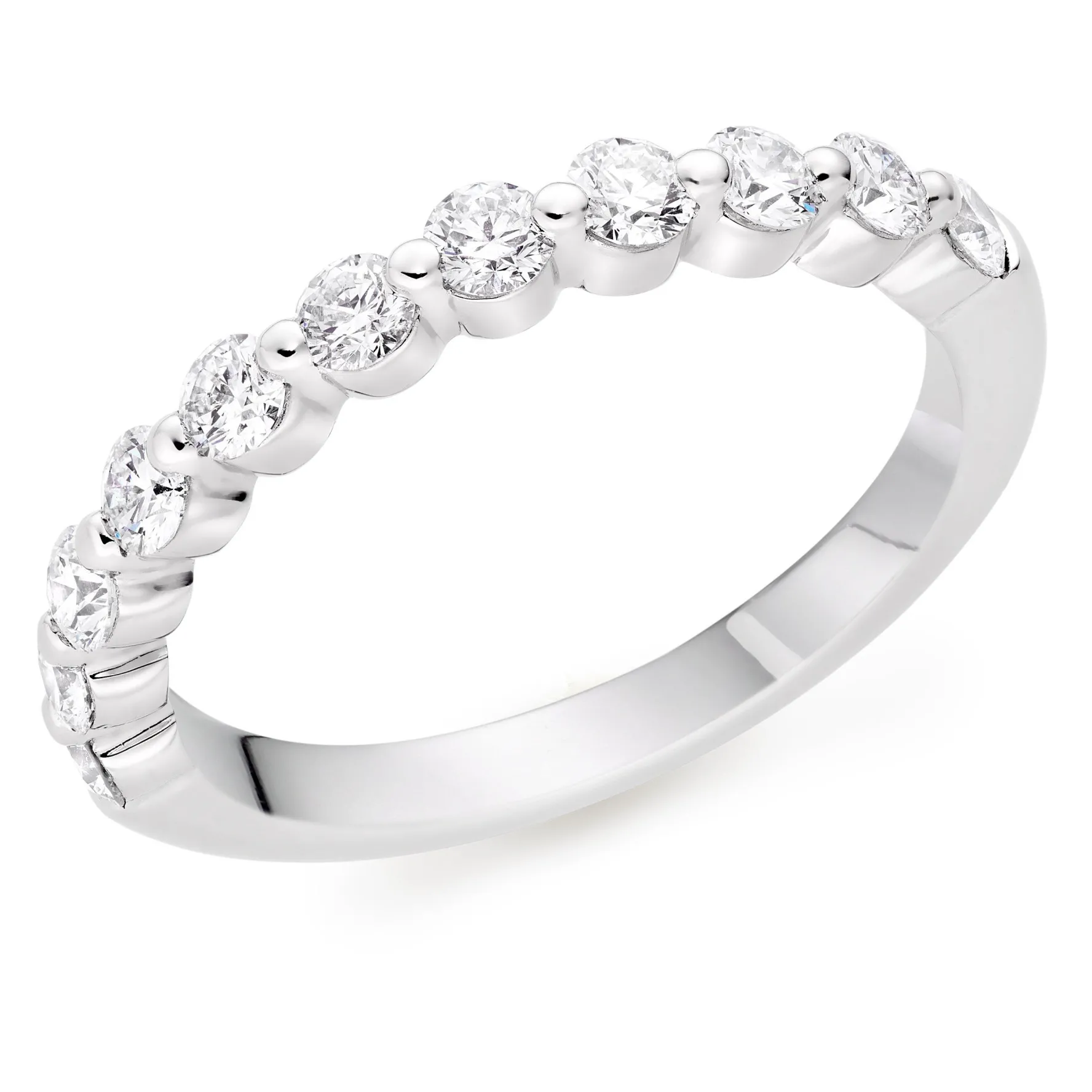 Beaverbrooks Starlit Platinum Diamond 2mm Half Eternity Ring