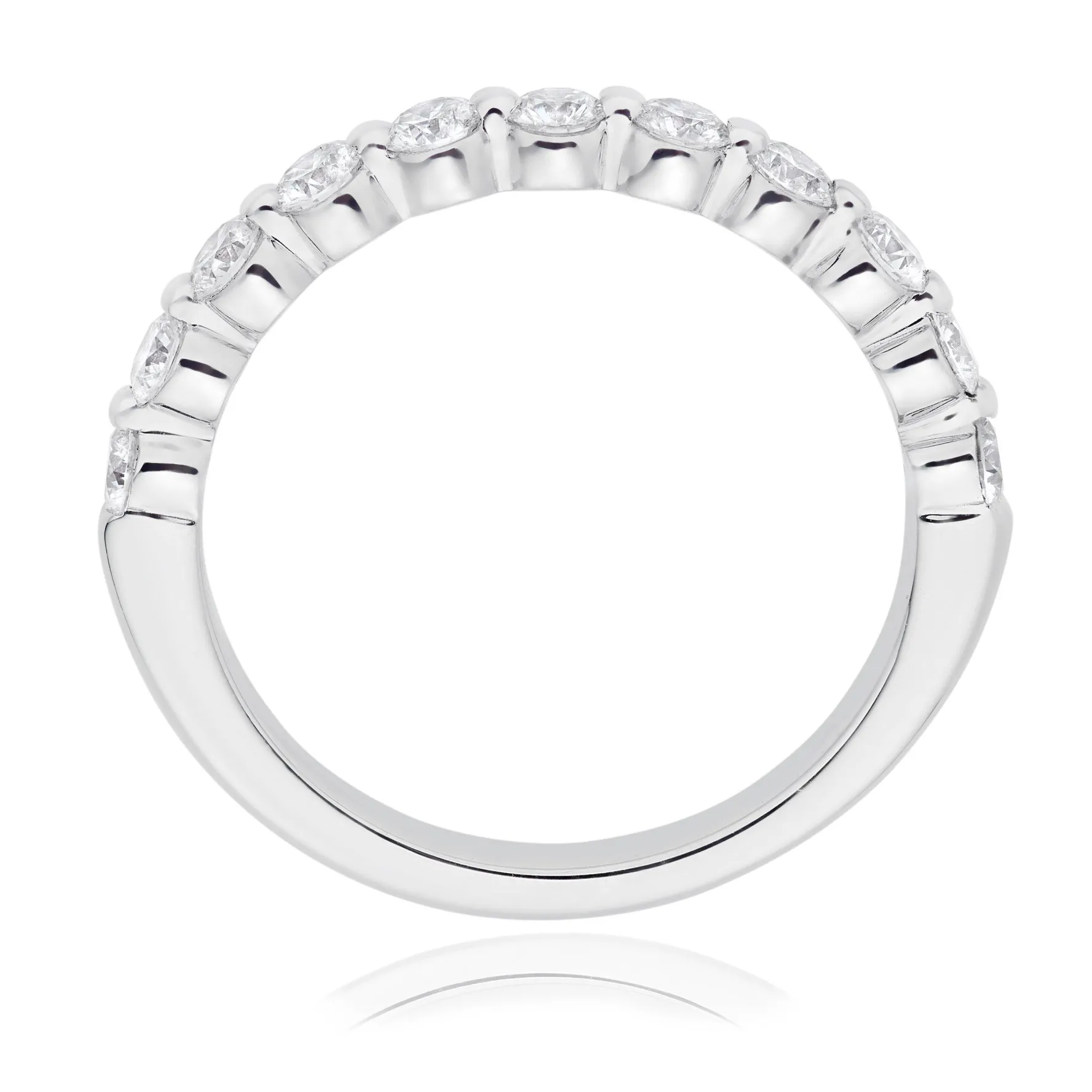 Beaverbrooks Starlit Platinum Diamond 2mm Half Eternity Ring