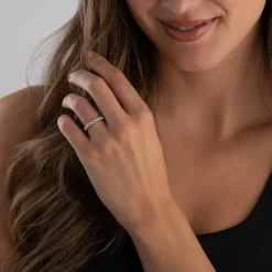 Beaverbrooks Starlit Platinum Diamond 2mm Half Eternity Ring