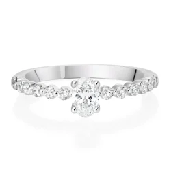 Beaverbrooks Starlit Platinum Diamond Oval Shaped Solitaire Ring
