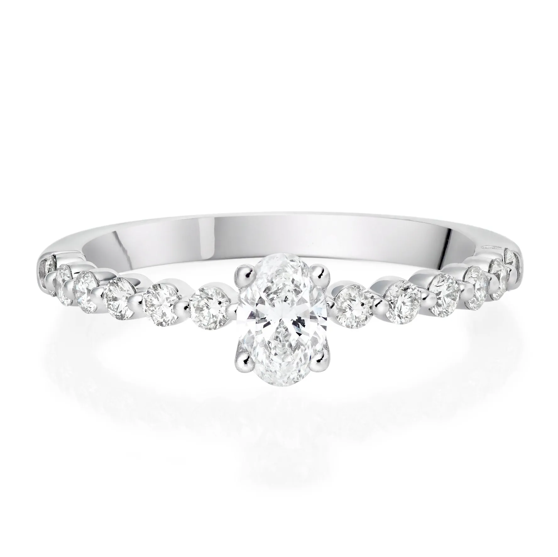 Beaverbrooks Starlit Platinum Diamond Oval Shaped Solitaire Ring