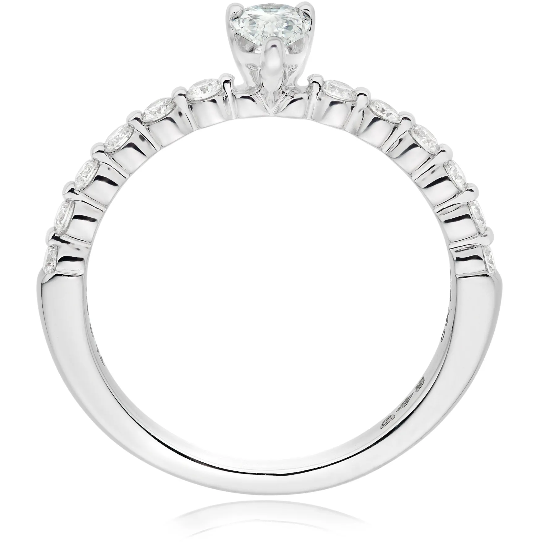Beaverbrooks Starlit Platinum Diamond Pear Shaped Solitaire Ring