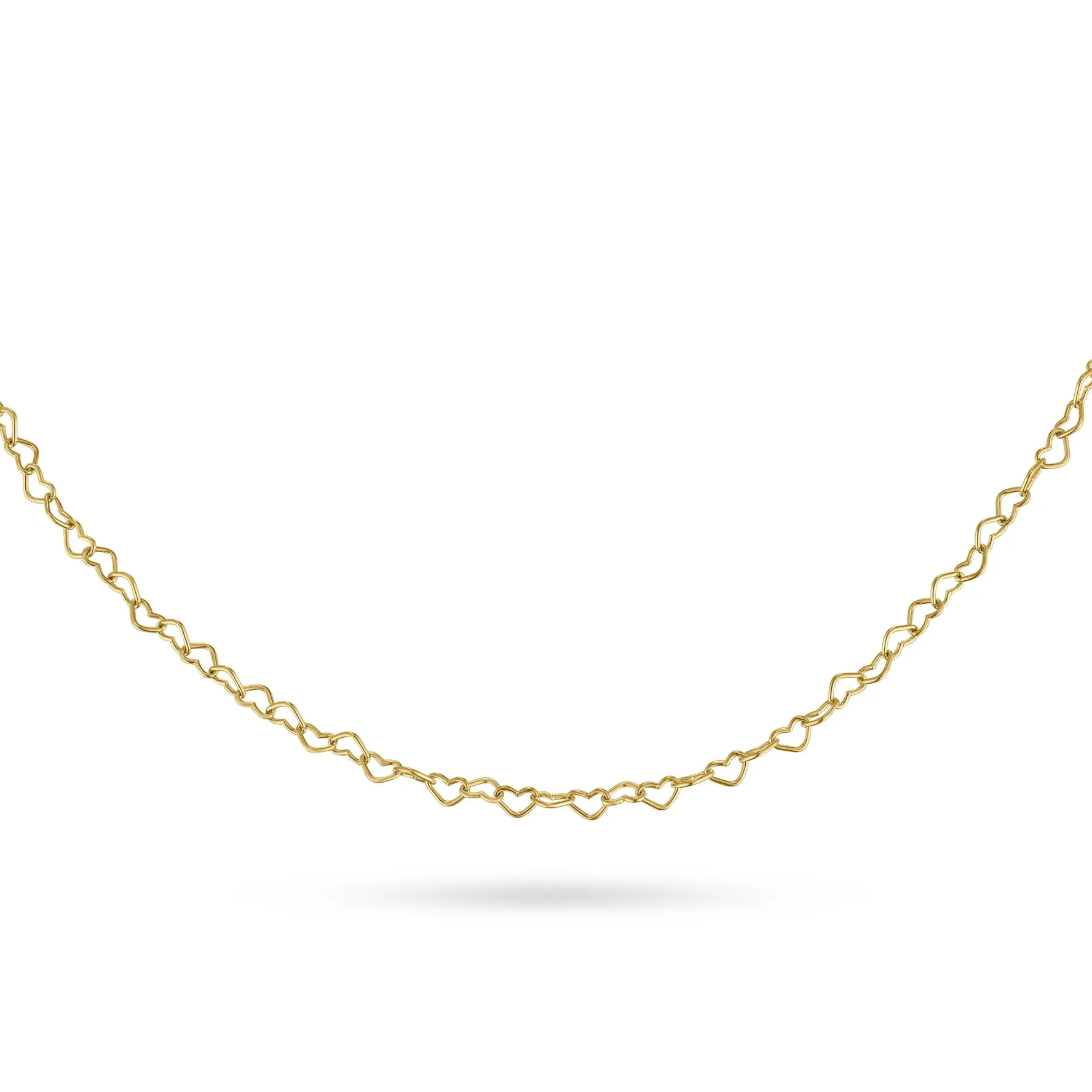 Beaverbrooks Yellow Gold Plated Heart Chain Bracelet