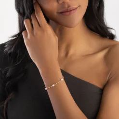 Beaverbrooks Yellow Gold Plated Freshwater Cultured Pearl Bracelet