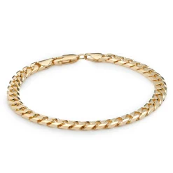 Beaverbrooks Yellow Gold Plated Men’s Curb Bracelet