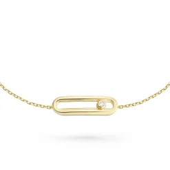 Beaverbrooks Yellow Gold Plated Cubic Zirconia Glide Bracelet