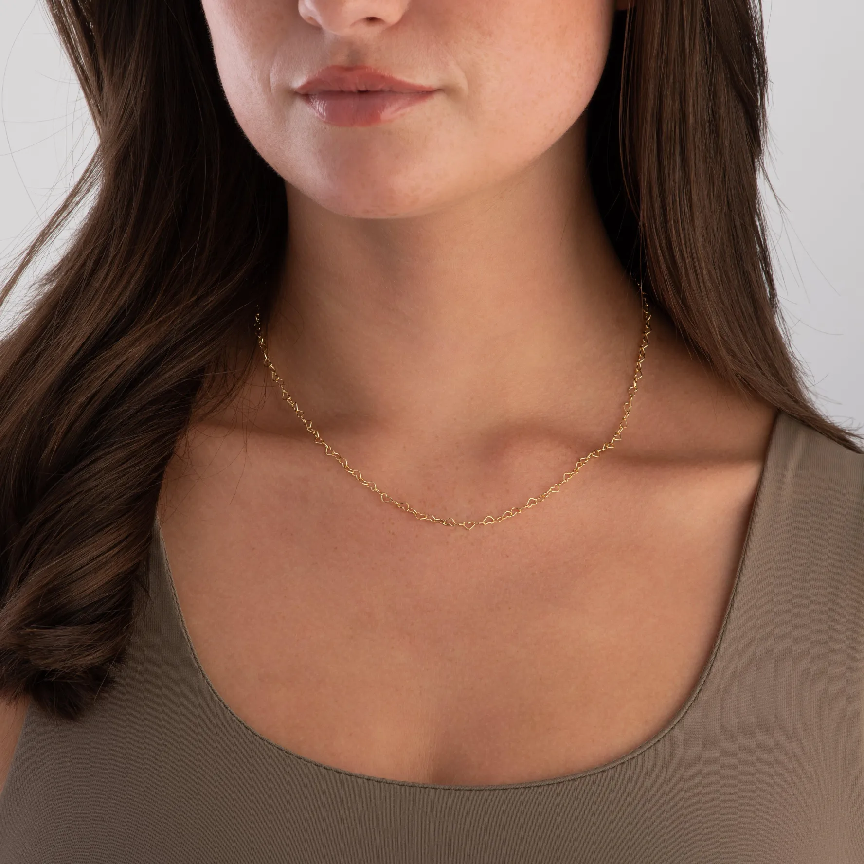 Beaverbrooks Yellow Gold Plated Heart Chain Necklace