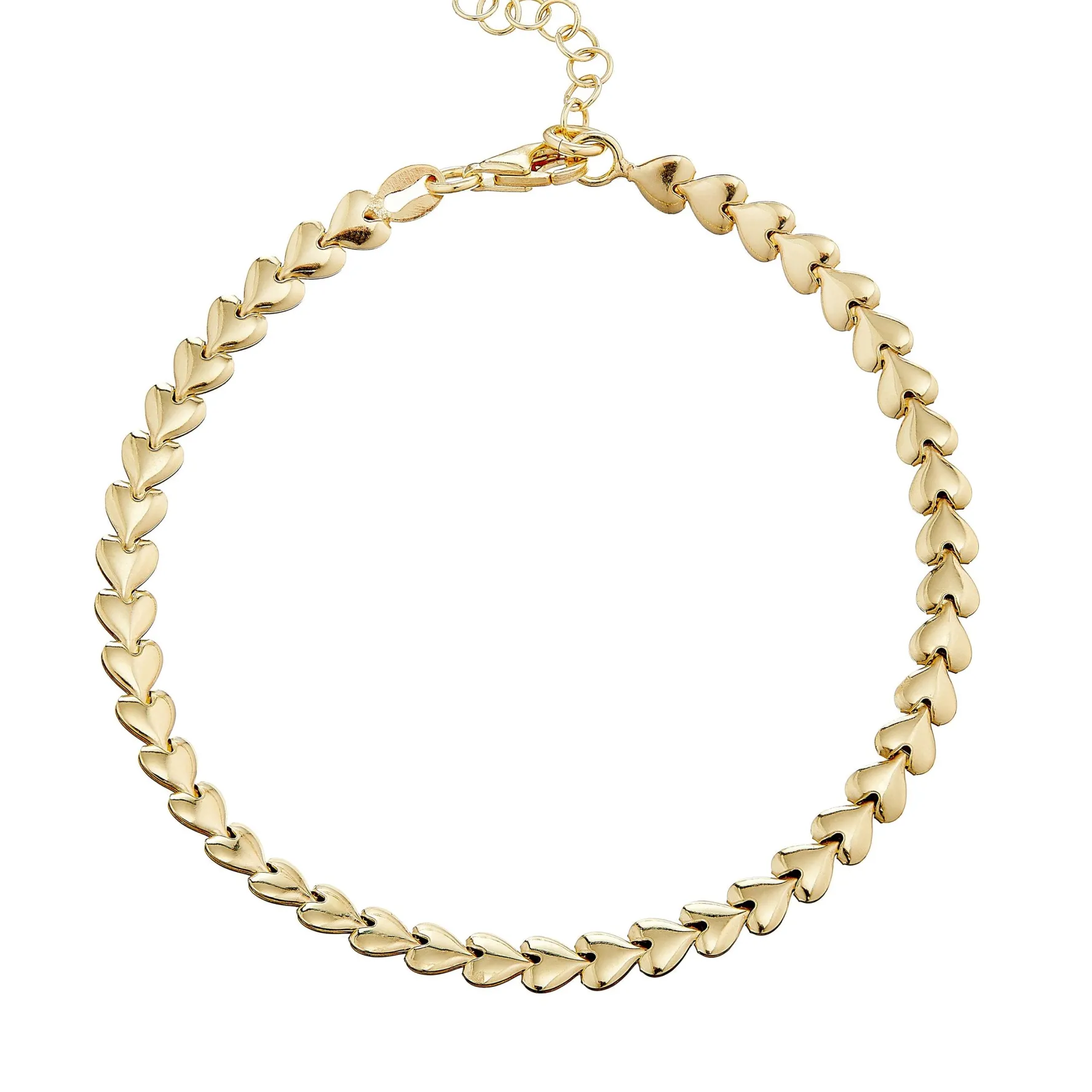 Beaverbrooks Yellow Gold Plated Heart Bracelet
