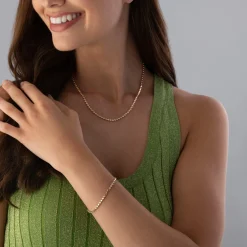 Beaverbrooks Yellow Gold Plated Circle Necklace