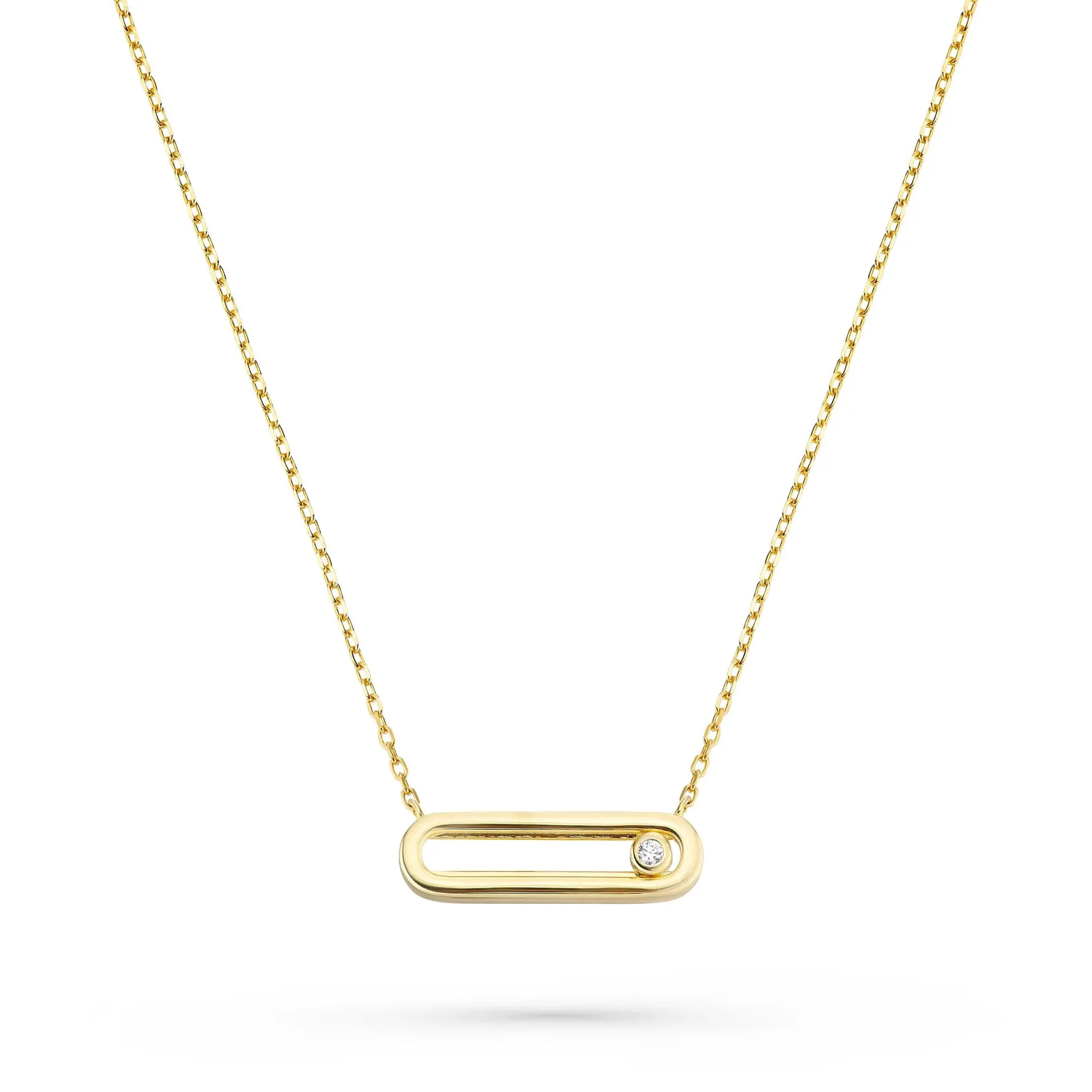 Beaverbrooks Yellow Gold Plated Cubic Zirconia Glide Necklace