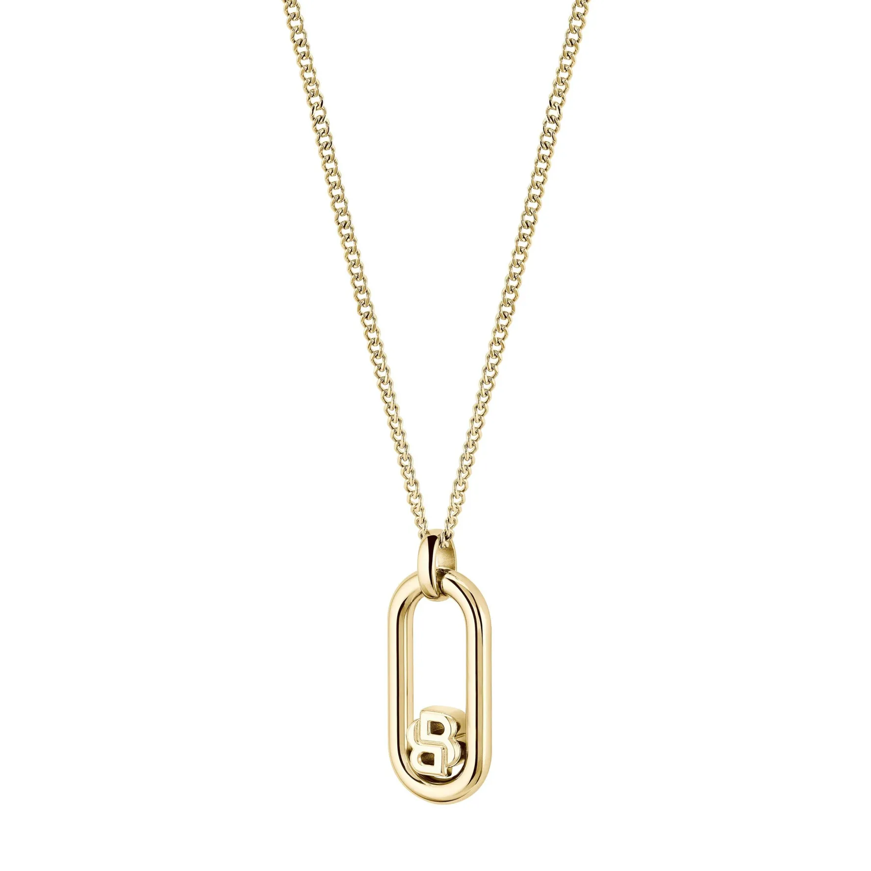 BOSS Double B Yellow Gold Plated Pendant