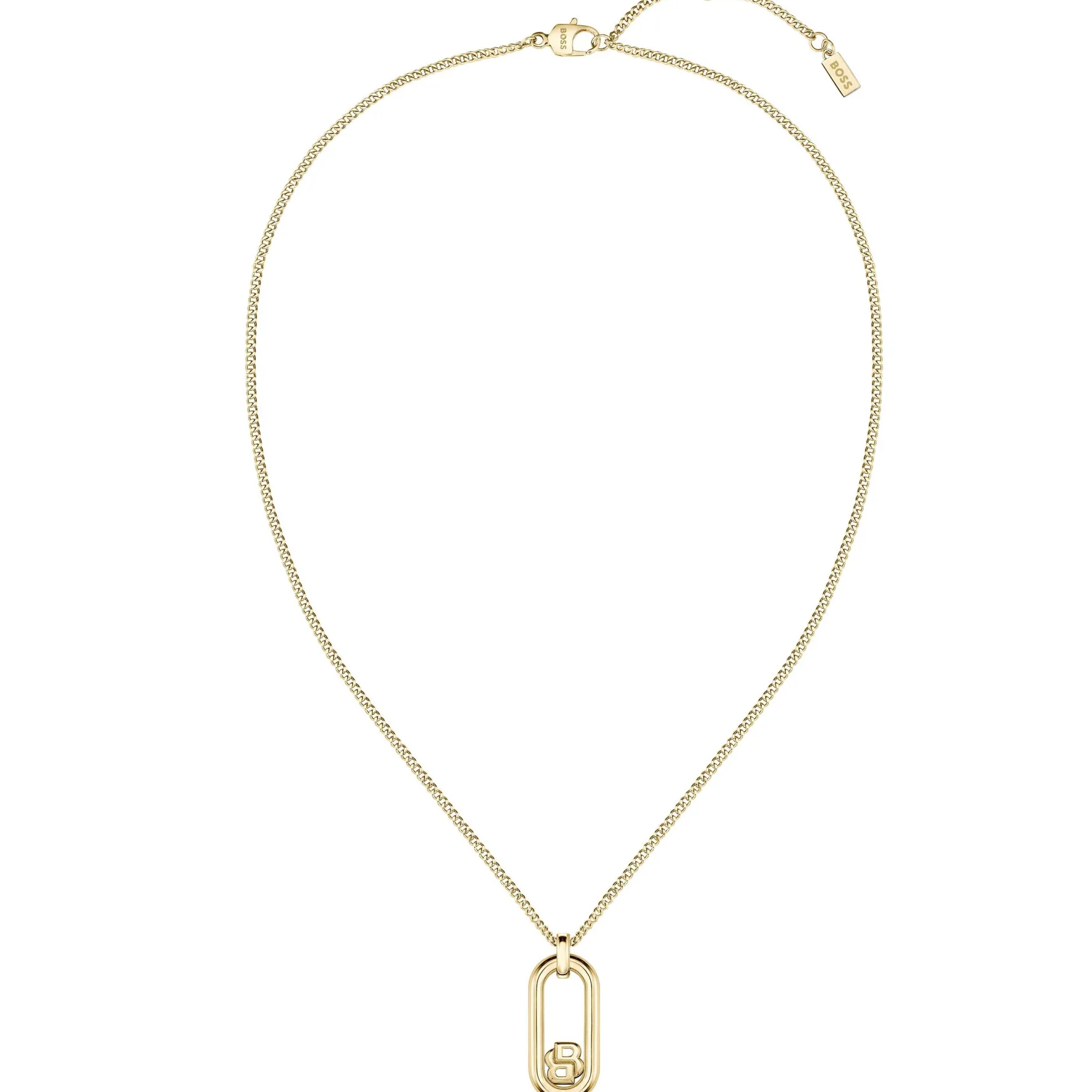 BOSS Double B Yellow Gold Plated Pendant