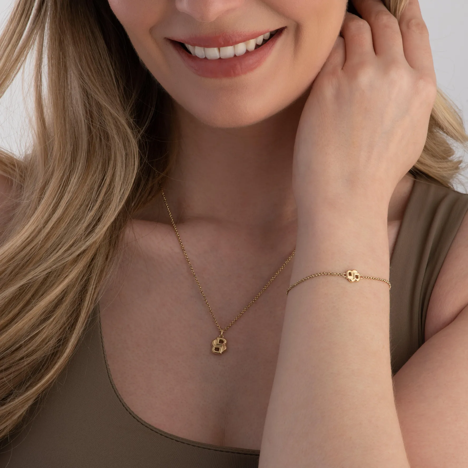 BOSS Double B Yellow Gold Tone Pendant