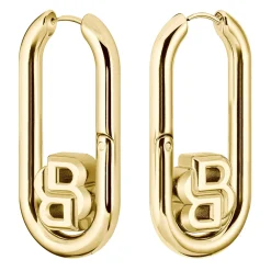 BOSS Double B Yellow Gold Plated Drop Earrings