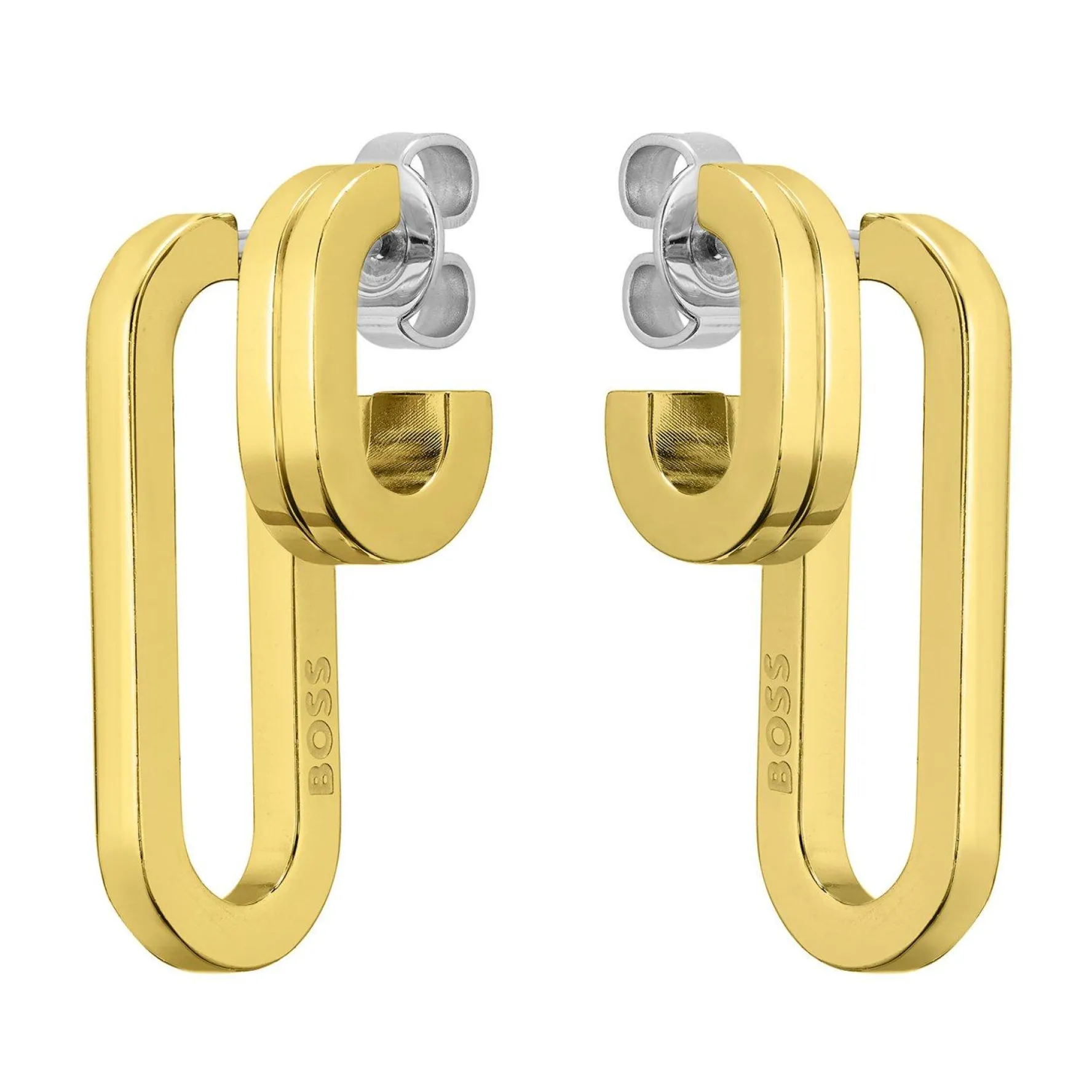 BOSS Gold Tone Link Drop Ladies Earrings
