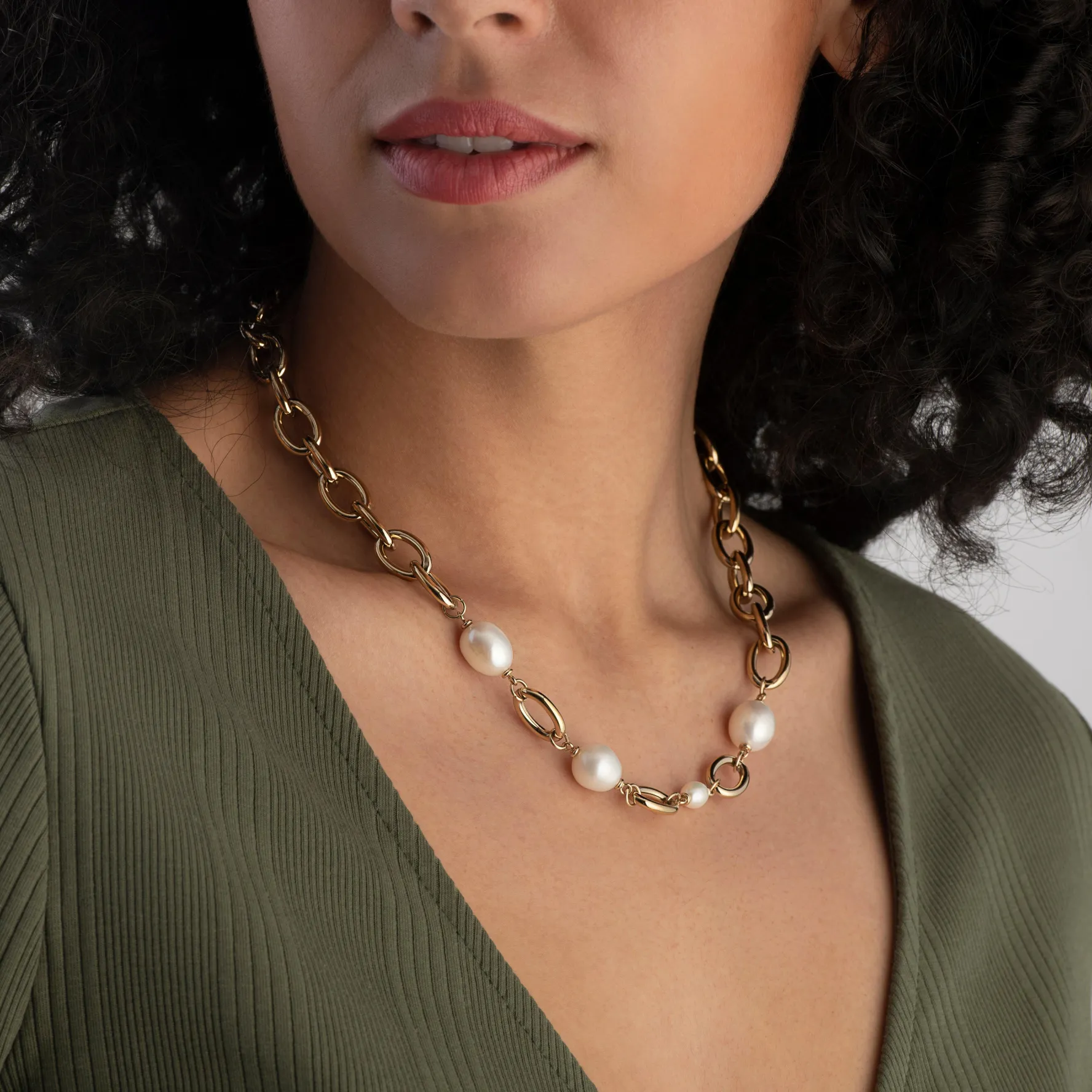 BOSS Gold Tone Pearl Necklace