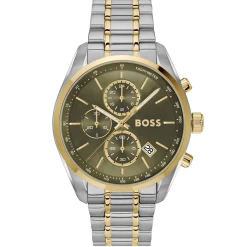 BOSS Grand Prix 44.5mm Stainless Steel and Yellow Gold Tone Chronograph Men’s Watch