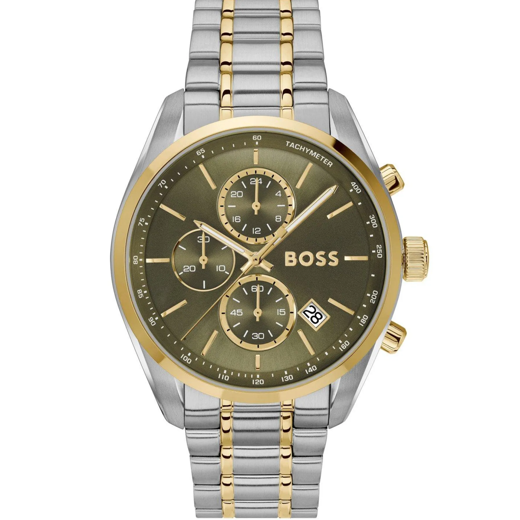 BOSS Grand Prix 44.5mm Stainless Steel and Yellow Gold Tone Chronograph Men’s Watch