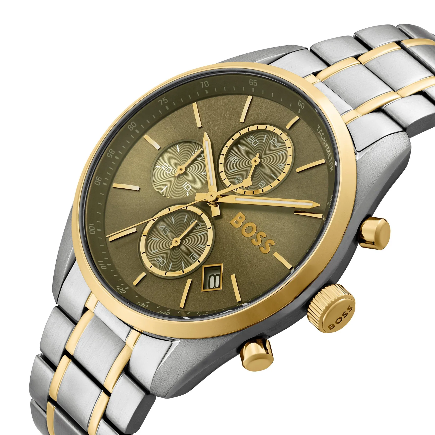 BOSS Grand Prix 44.5mm Stainless Steel and Yellow Gold Tone Chronograph Men’s Watch