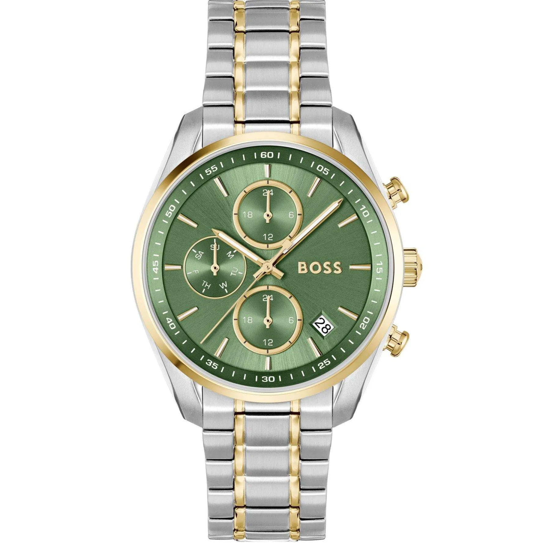 BOSS Grand Tour 38mm Stainless Steel and Yellow Gold Tone Chronograph Ladies Watch
