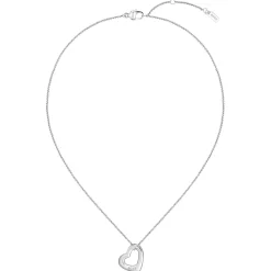 BOSS Honey Boundless Silver Crystal Heart Pendant