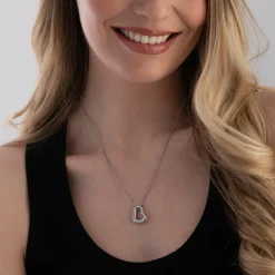 BOSS Honey Boundless Silver Crystal Heart Pendant