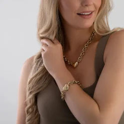 BOSS Honey Love Yellow Gold Plated Heart Bracelet