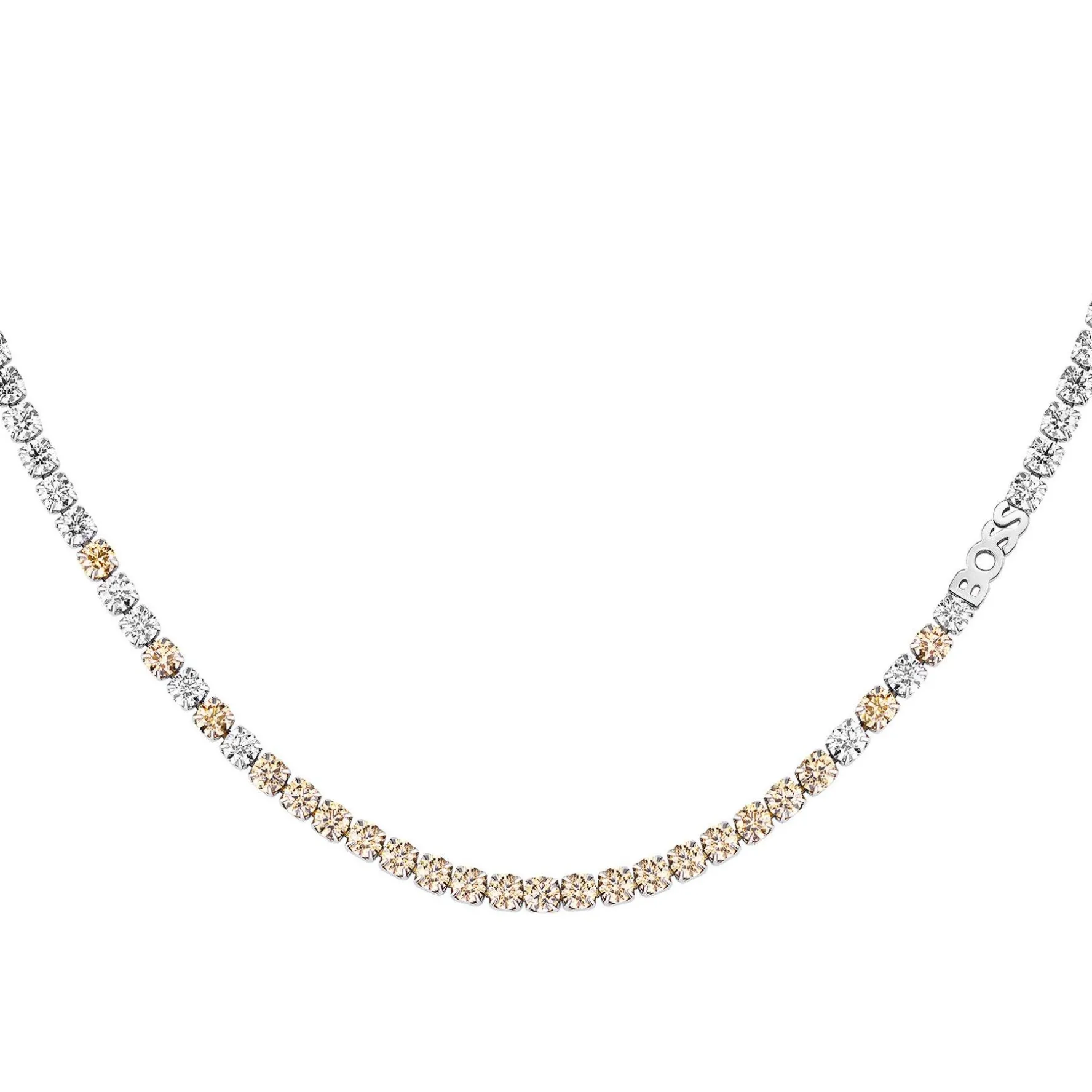BOSS Kassy Precious Silver Crystal Tennis Necklace