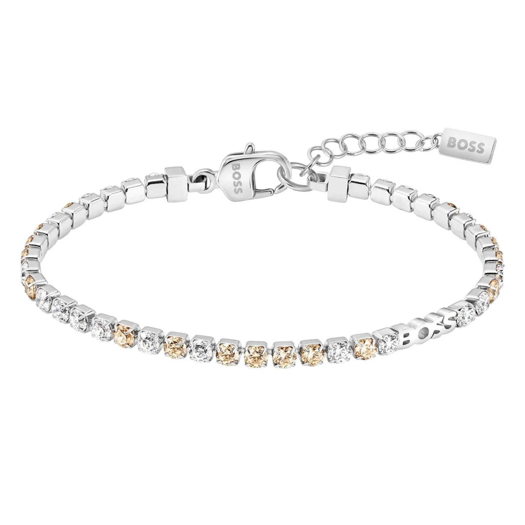 BOSS Kassy Silver Crystal Tennis Bracelet