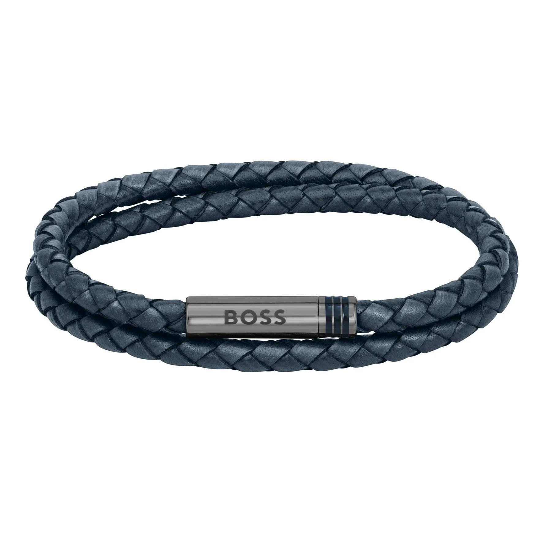BOSS Leather Double Wrap Men’s Bracelet