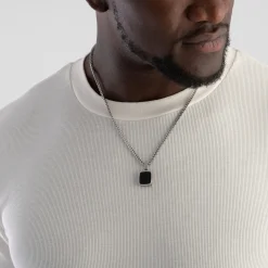 BOSS Odell Silver Black Onyx Men’s Pendant