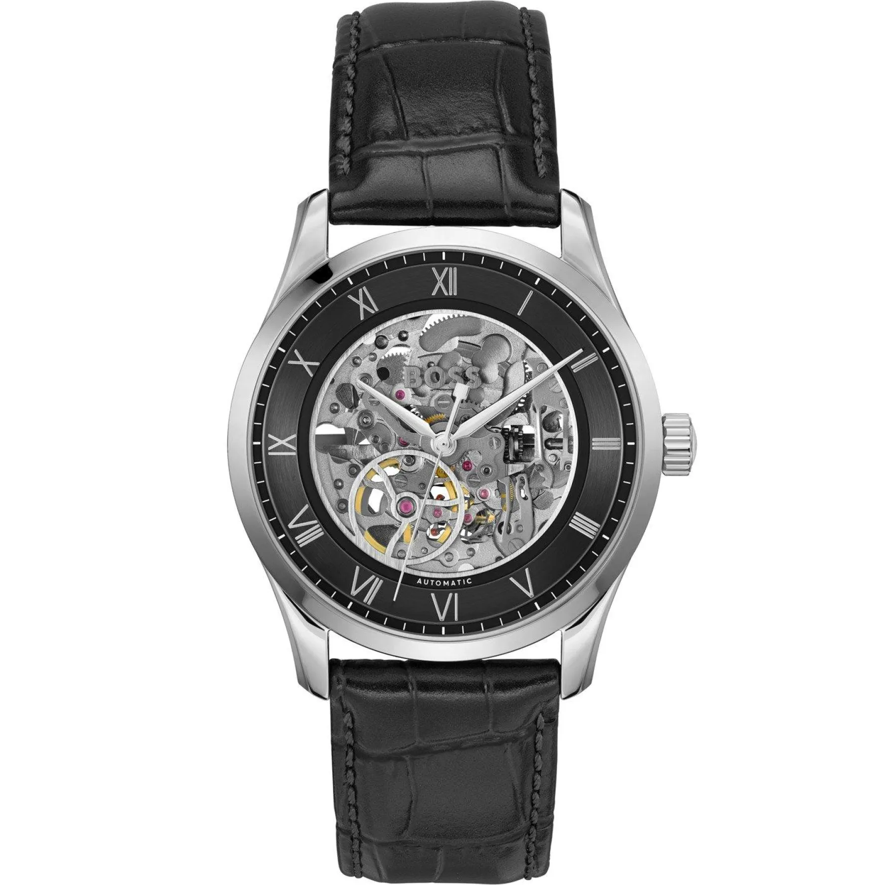 BOSS Principle 41mm Stainless Steel Skeleton Automatic Men’s Watch