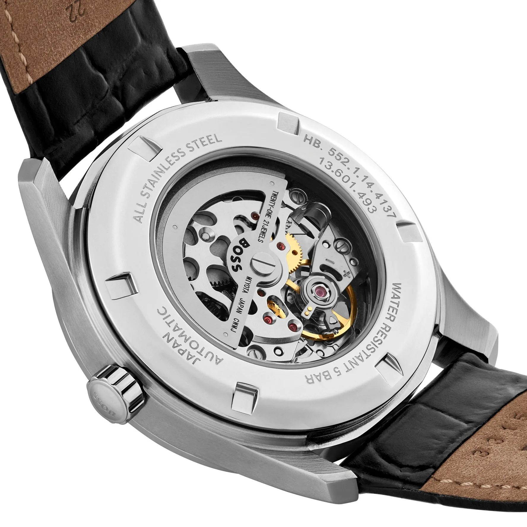 BOSS Principle 41mm Stainless Steel Skeleton Automatic Men’s Watch