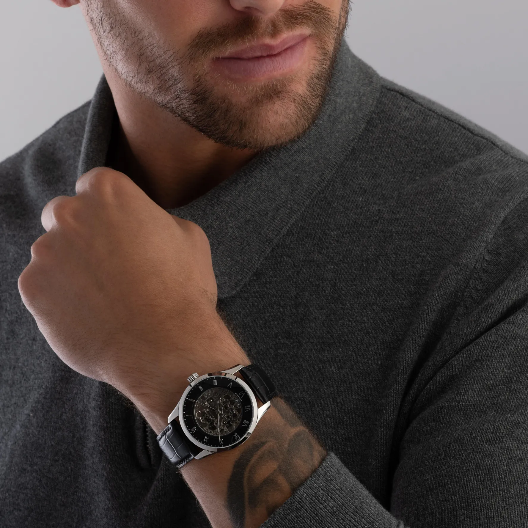 BOSS Principle 41mm Stainless Steel Skeleton Automatic Men’s Watch