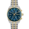 BOSS Skytraveller 44mm Stainless Steel and Yellow Gold Tone Chronograph Watch