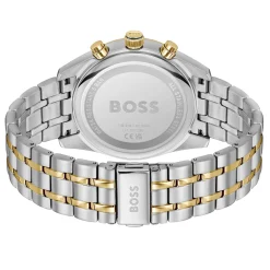 BOSS Skytraveller 44mm Stainless Steel and Yellow Gold Tone Chronograph Watch