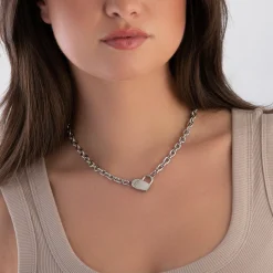BOSS Stainless Steel Heart Link Ladies Necklace