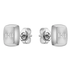 BOSS Stainless Steel Square Stud Men’s Earrings