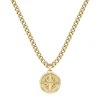 BOSS Yellow Gold Plated Compass Pendant