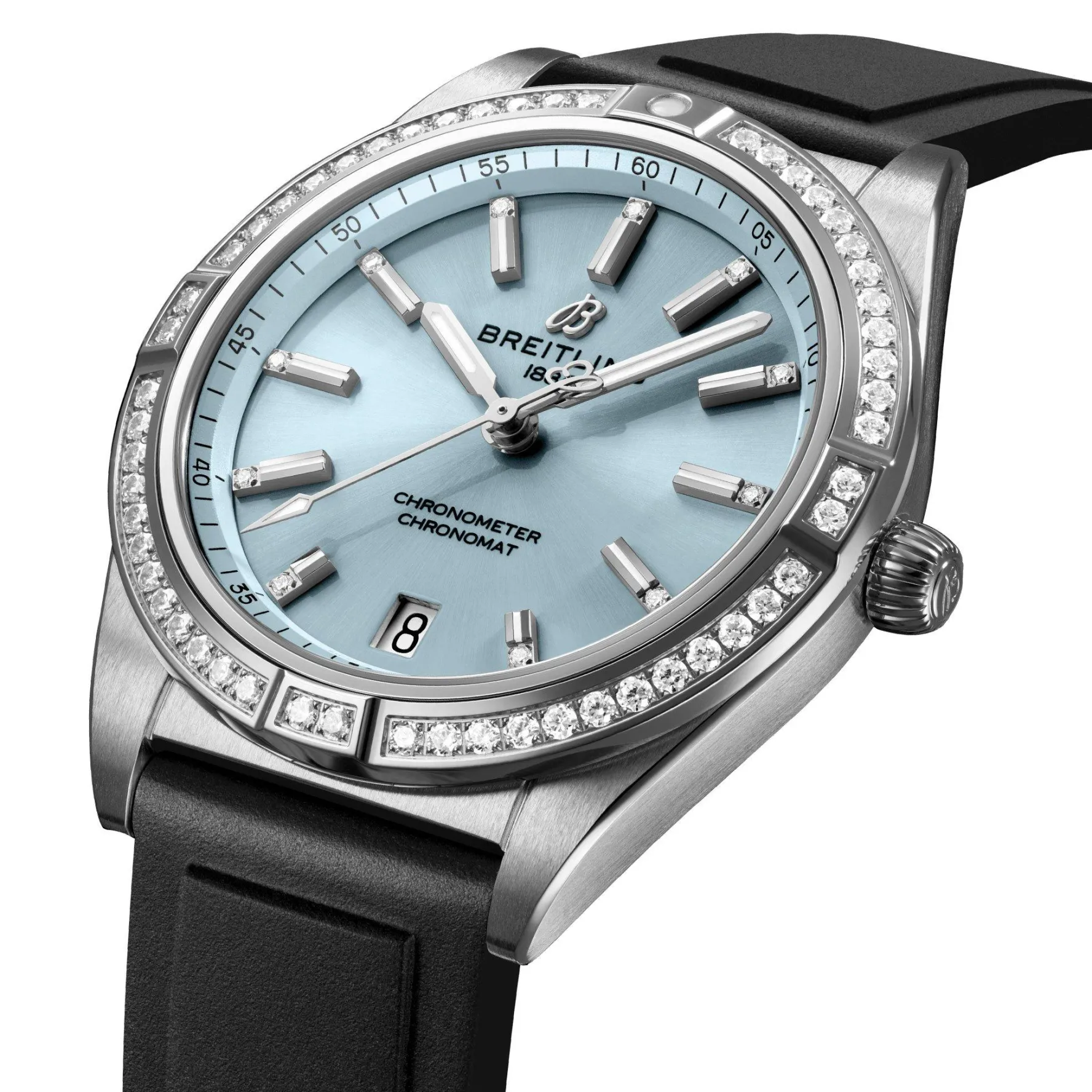 Breitling Chronomat 36 18ct Grey Gold Diamond Automatic Ladies Watch