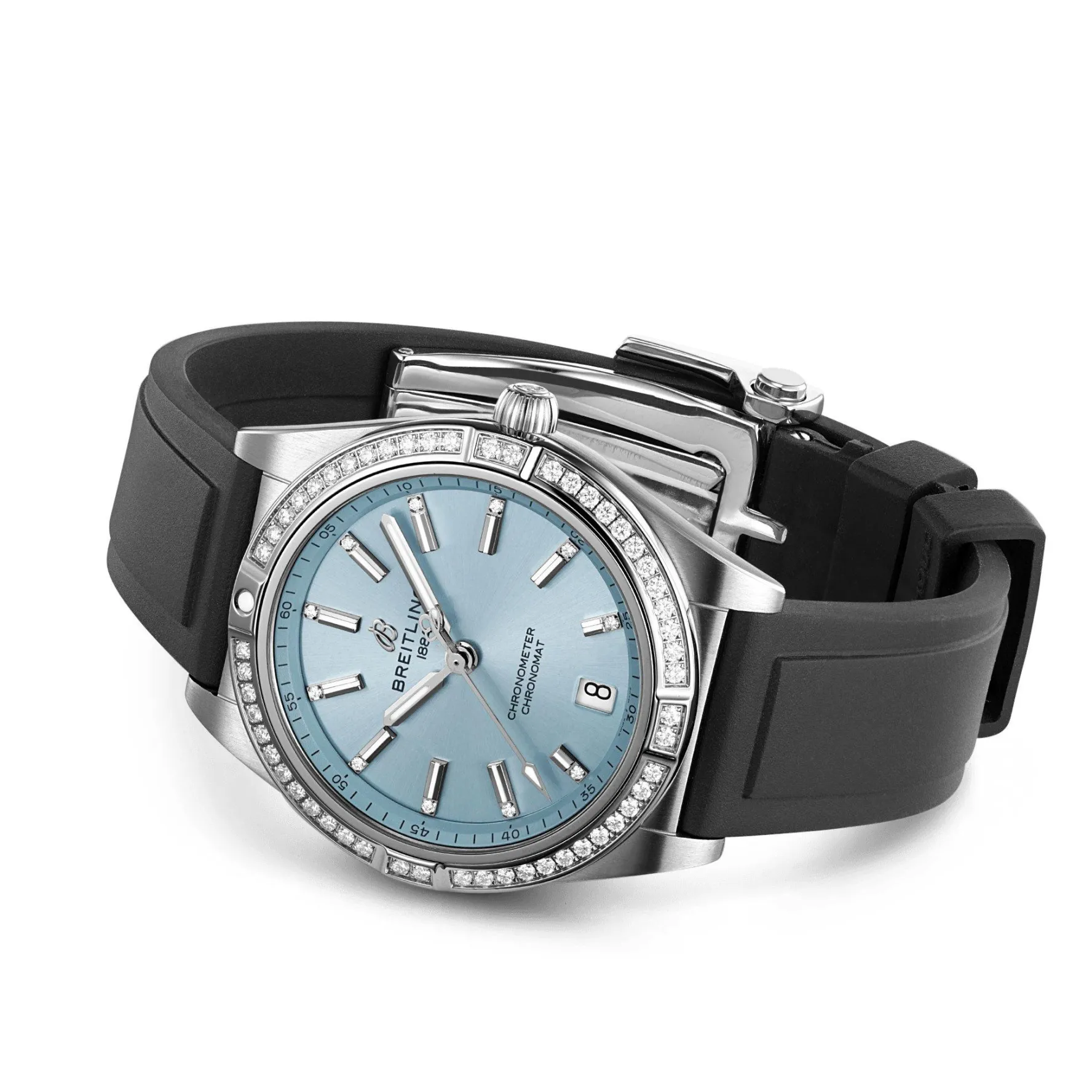 Breitling Chronomat 36 18ct Grey Gold Diamond Automatic Ladies Watch