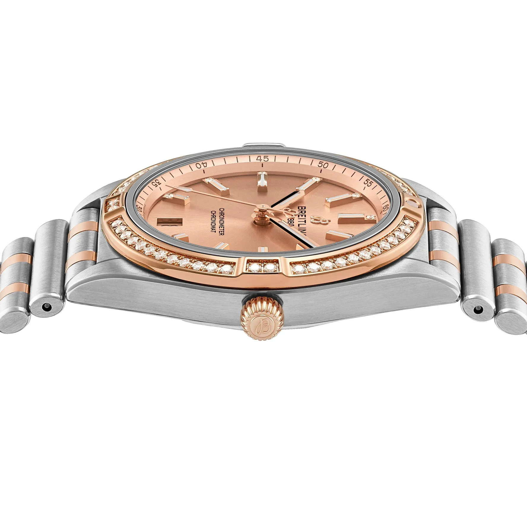 Breitling Chronomat Automatic 36mm Stainless Steel and 18ct Rose Gold Diamond Ladies Watch