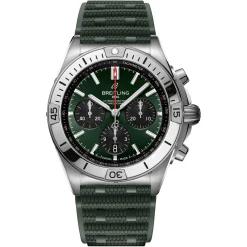 Breitling Chronomat B01 42mm Green Rubber Strap Chronograph Automatic Men’s Watch