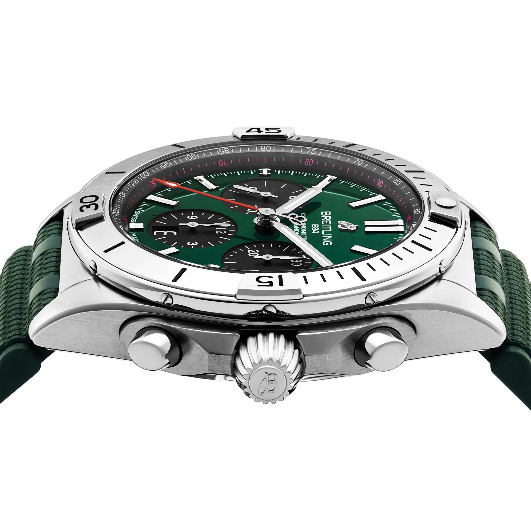 Breitling Chronomat B01 42mm Green Rubber Strap Chronograph Automatic Men’s Watch