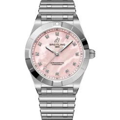 Breitling Chronomat 28mm Stainless Steel Mother of Pearl Ladies Watch