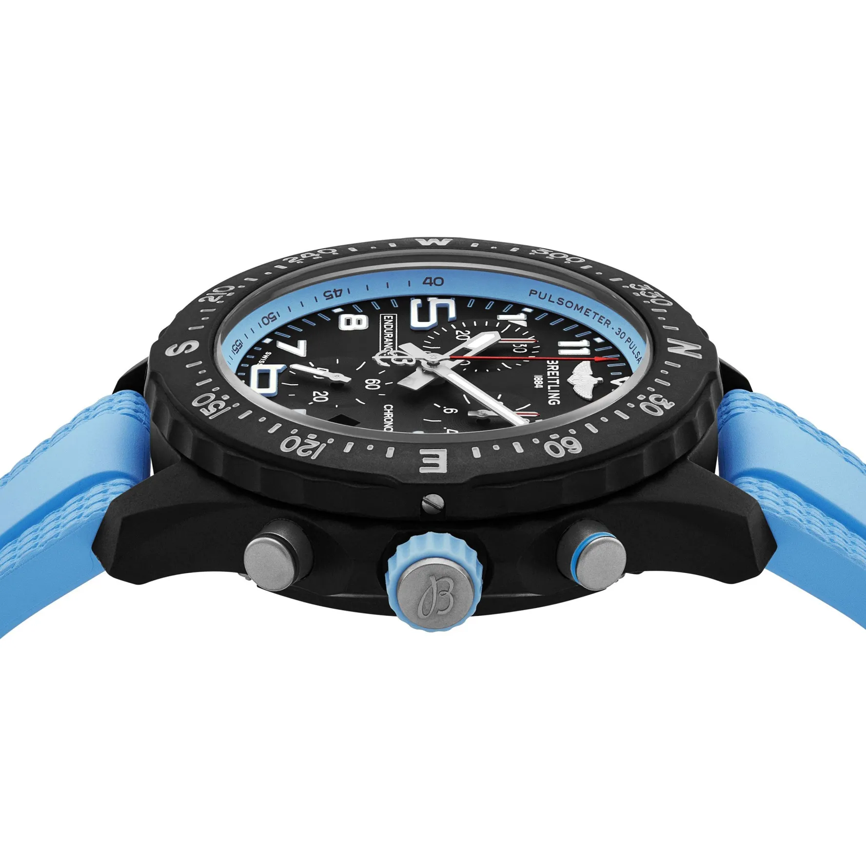Breitling Endurance Pro 38mm Chronograph Blue Rubber Strap Ladies Watch