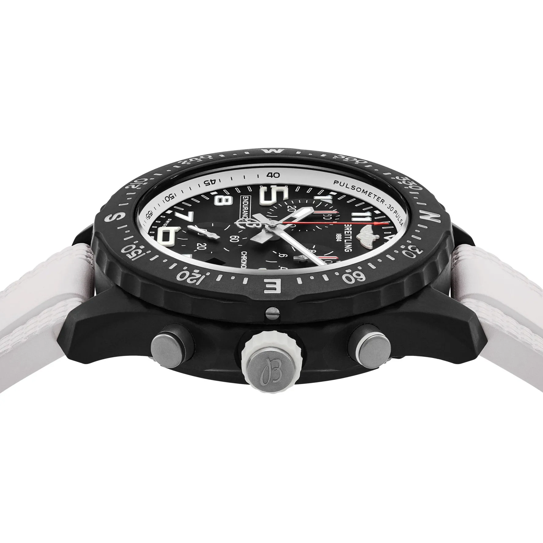 Breitling Endurance Pro 38mm Chronograph White Rubber Strap Ladies Watch