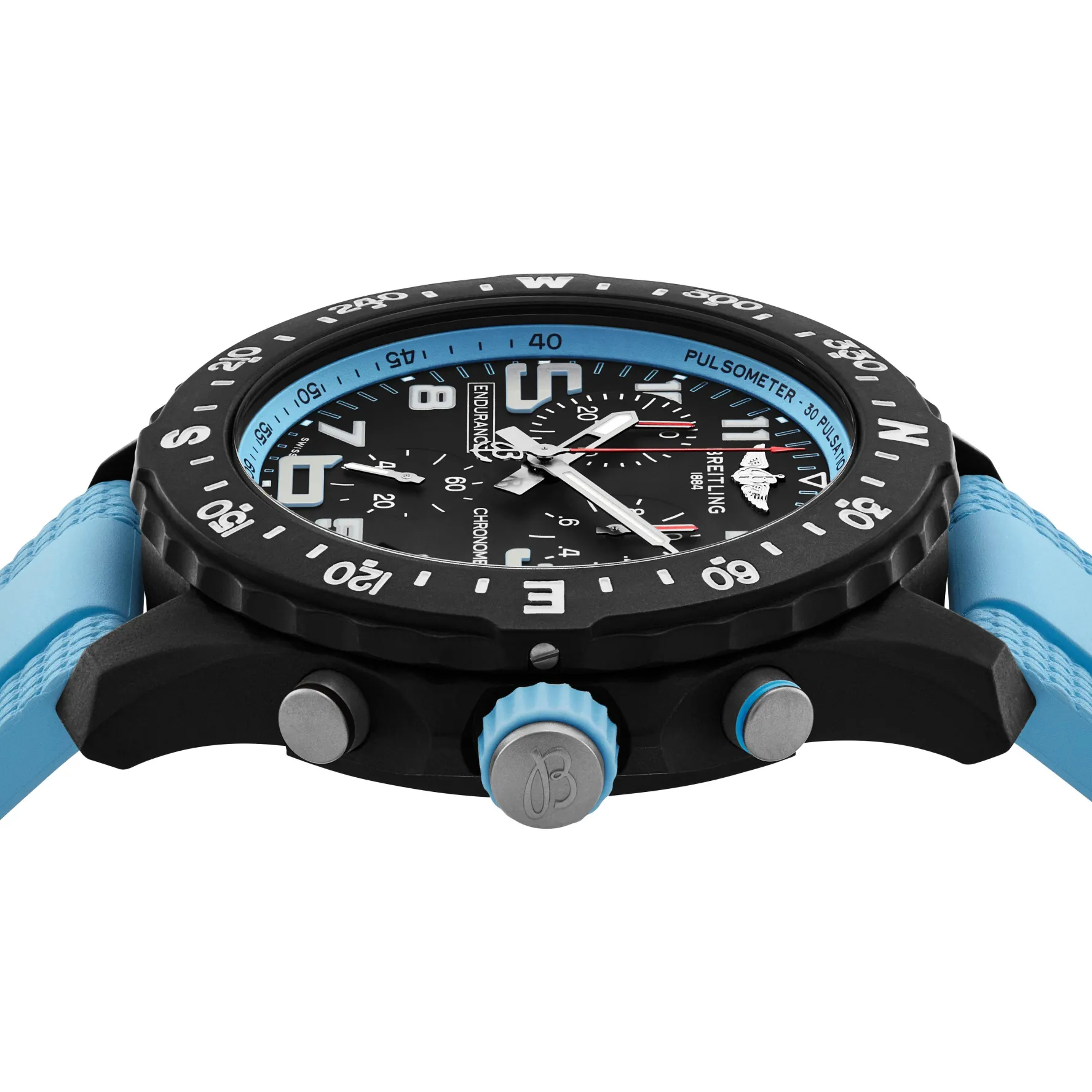 Breitling Endurance Pro 44mm Chronograph Blue Rubber Strap Men's Watch