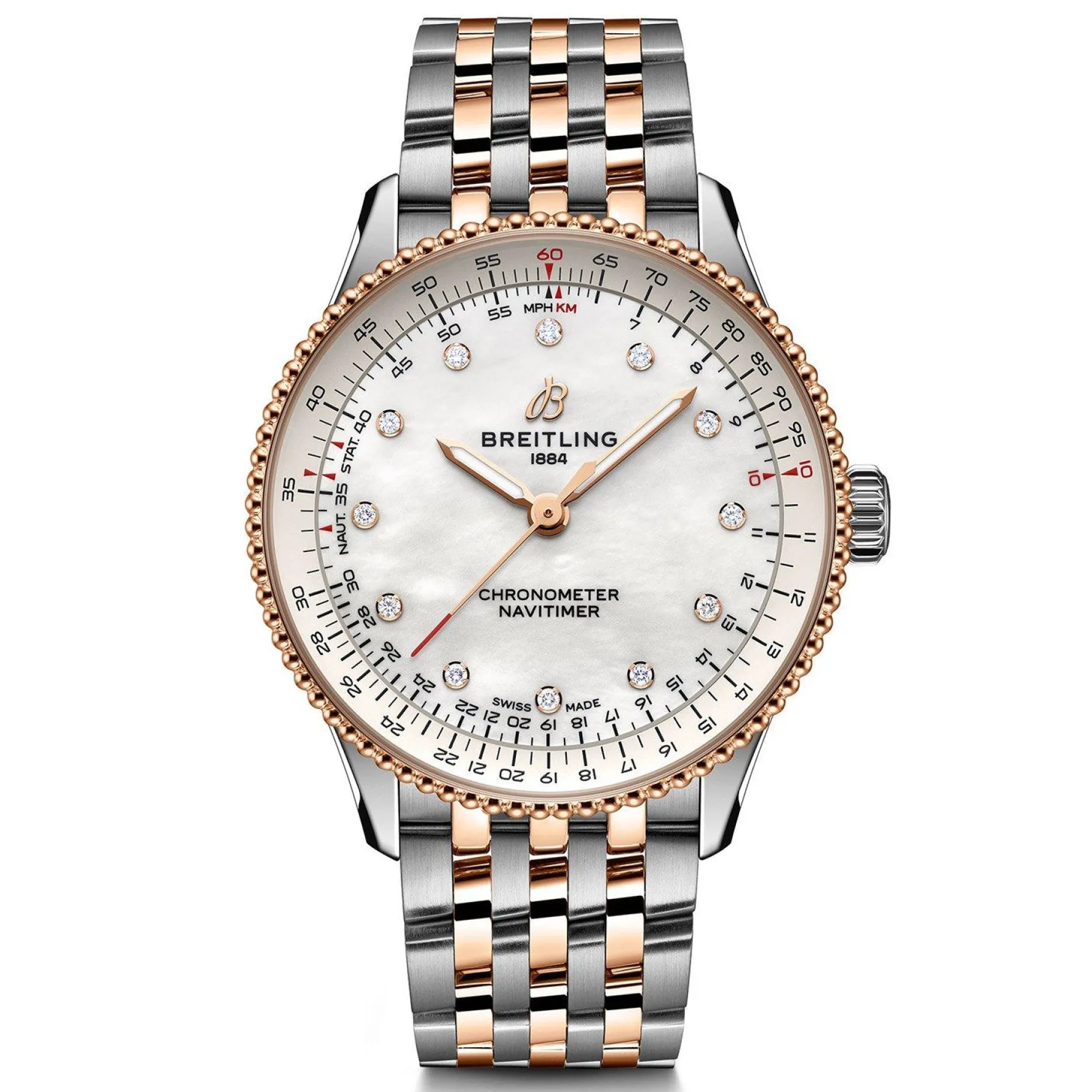 Breitling Navitimer Automatic 36mm Stainless Steel and 18ct Rose Gold Ladies Watch
