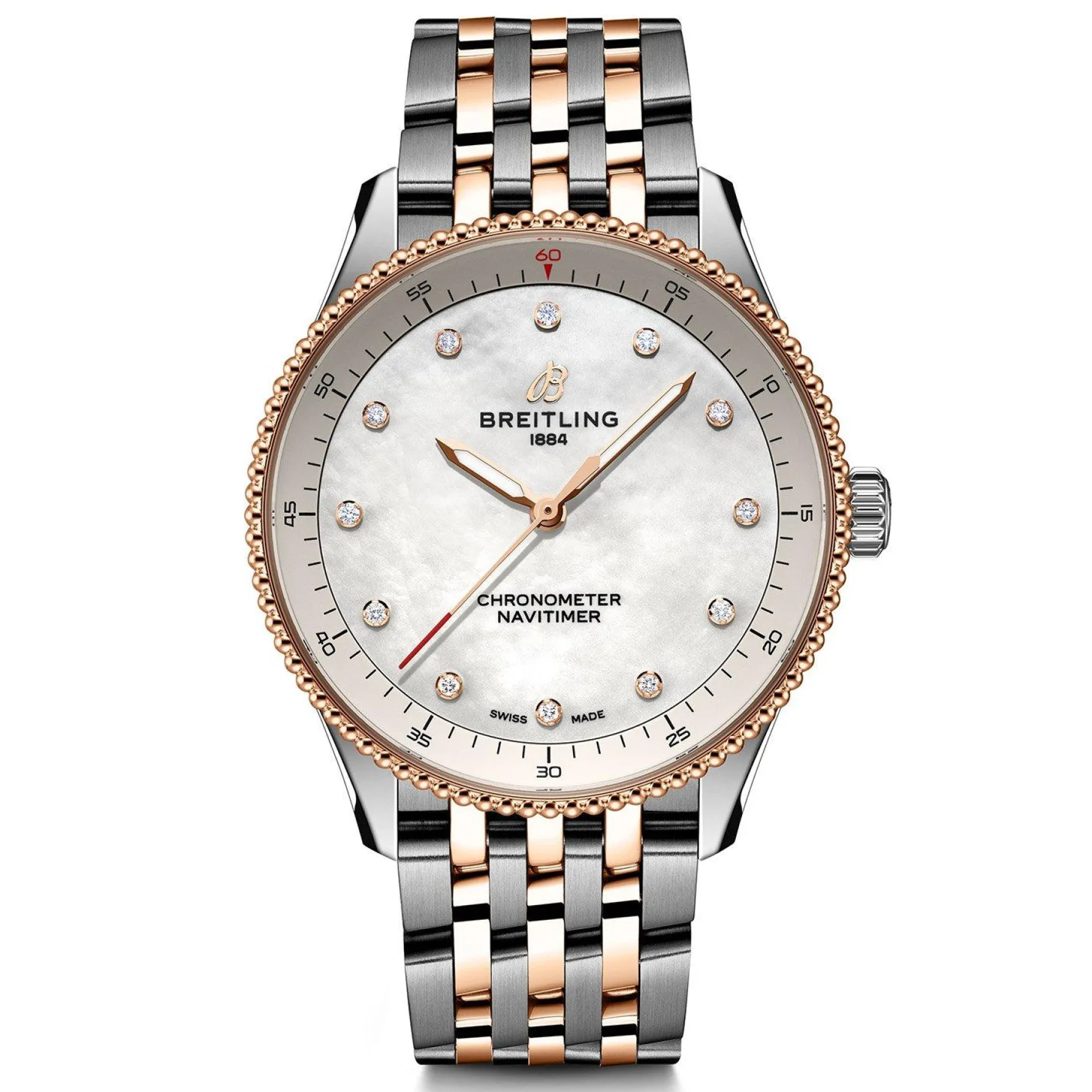 Breitling Navitimer 32mm Stainless Steel and 18ct Rose Gold Ladies Watch